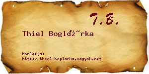 Thiel Boglárka névjegykártya
